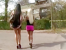 Two German Lesbian Teens Lick And Finger Outside And Caught