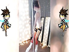 Tracer Cosplay Pole Dance Strip Session By Sheythegay