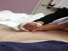 Amateur - Beautician Provides Extra After Waxing Cock