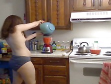 Masked Beauty Drinks A Watermelon! Naked In The Kitchen Episode 32
