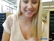 Blonde Bating In Library