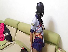 Policewomen Tied In Black Nylon And Sexy High Heels