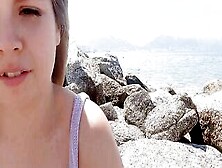 Public Sex Date At The Beach With A Blonde Hispanic 19 Year Old Bimbo