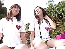 Amazing Junko Hayama And Her Friend Please Each Other Outdoors