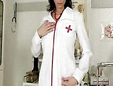 Curvy Mature Chick Sabrina In Her Nurse Uniform Big Boobs Show Off
