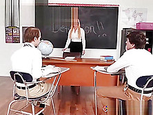 Shocked Schoolboy Gets His Cock Sucked & Fucked By Hot Milf Teacher