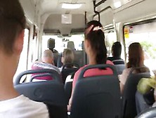 Real Public Quickie Tugjob In Mini Bus,  That Babe Like It!