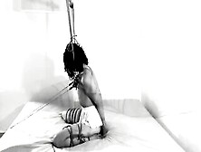 Boobies Bdsm And Clamps - Bound Up Sitting On Her Toy To