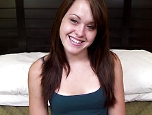 Petite Brunette With A Shaved Cunt Stars In This Amateur Porn