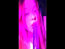 Student Licks A Dildo After College