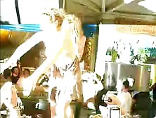 Hot Sluts At Bar At Malia Drunk Dancing Naked