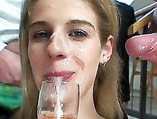 Hot Skinny Blonde Teen In Her First Wild Cum Drinking Fuck Party