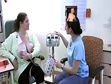 Pretty Nurse Shows Chubby Stepmom How To Squeeze Milk From Tits