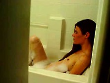 Secretly Watching Tiny Tit Anne In Bubblebath