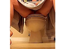 Caught Masturbating Pussy On The Toilet