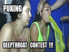 Deep Throat Fucking Puke Very Gross Crazy Contest 2 Girls + Puke Sharing + Puke Gargling + Facial + Cum Licking + Cum Swapping +