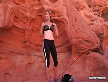 Sporty Milf Mounts In Public After Rock Climbing