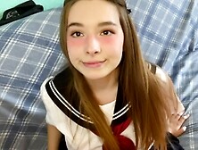Cutie In Japanese School Uniform Touches Your Cock And Gets Embarrassed