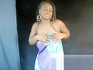 Busty Ebony Chick Dances Around Naked