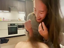 Fine Oriental Web-Cam Chick Stops For A Minute To Rub My Rod