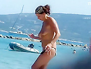 Mature Topless Woman Spied On A Beach