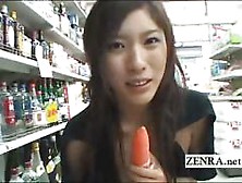 Kinky Wet Fingering Action In A Public Japanese Store