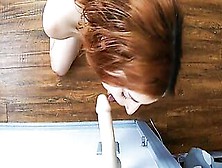 Hot Natural Tit Red Head Braislee Fucks & Blows Two Vibrators At The Same Time W/ Multiple Camera Angles