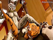 Furry Porn - Kung Fu Panda Fucks Two Tigresses