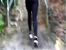 Sexy Wife Tight Ass Booty Running Up Stairs