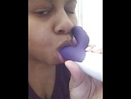 Ebony Milf Deep Throating Toy With Pussy Juices On It