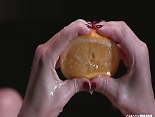 Cherry Pimps - Horny Lilly Bell Gets Juice From Her Fruit And Her Pussy With Masturbating Food Play