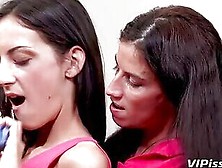 Sexy Brunettes Piss All Over Eachother