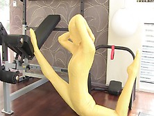 Contortion Multi Layer Spandex Suit In Gym - Watch4Fetish