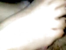 Hot Teen W/ Perfect Feet And Black Nails Gives An Amazing Footjob
