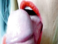Close-Up Red Lipstick Head