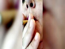 Intense Closeup Smoking