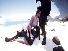 Demons Gang Bang Goddess On The Beach | Gang Bang Monster | 3D Porn Wild Life
