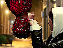 Affectionate Babe Giving Spider Man Superb Blowjob In Parody Shoot Outdoor