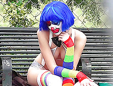 Cute And Sad Clown Girl Gets Happy With A Dick In Her Pussy