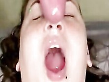 Slow Motion Facial! She Loves The Cum.