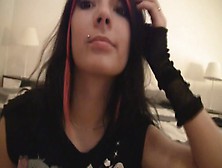 Emo Girl With Pierced Nipples Gets Naked On Webcam