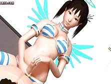 Winsome Anime Chick Riding Cock