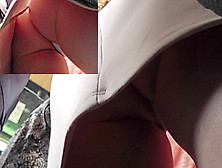 Her Office-Style Skirt Lets Us Enjoy Real Upskirt View