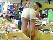 Ebony Babe Booty Shorts Teasing!