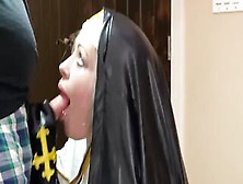 Sexually Excited Nun Sucks Schlong Untill That Babe Gets A Sticky Cum Confession On Her Face