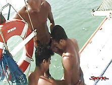 Off Shore Threesome With Horny Crewmen!