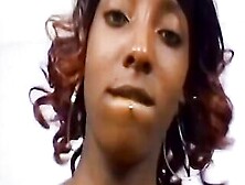 Black Beauty Gets Her Lips Around A Long African Dick