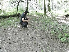 Stripped Brunette Hair Got Fastened Up In The Forest By A Masked Guy And Enjoyed It