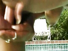 Ebony Ex-Wife Masturbation Outdoors By The Pool For Enjoyment