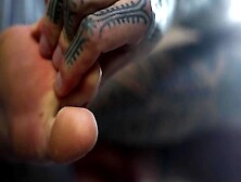 Feet Worship With Tattooed Hands